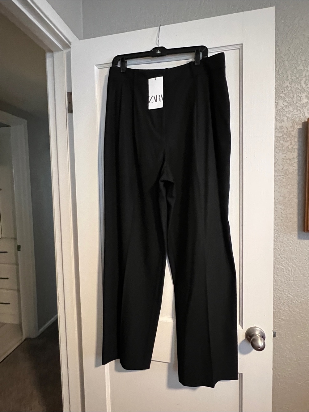 Zara Black Wide-Leg Trousers with High Waist NWT size XL